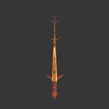 3D Fantasy Creature Model With Red Yellow Spikes And Sharp Teeth