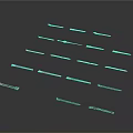 Various Colored Daggers As Weapons Arranged On Black Background In Formation