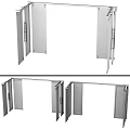 Modern Glass Swing Door Design With Metal Frame And Handles For Interior