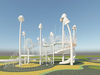 Modern slide children's playground slide 3d model