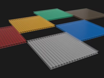Sunlight Board Transparent Tile Canopy Car Shed Insulation Board Honeycomb Lighting Tile Double Layer Endurance Board Sunlight Room Lighting Tile Sunshade PC Endurance Board 3d model