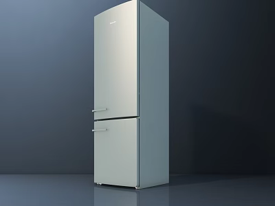 Sleek Modern Silver Double Door Refrigerator For Home Kitchen Use 3d model