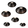 Black Modern LED Downlights And Spotlights With Sleek Round Design For Home Interior Lighting