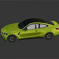Yellow Sports Car With Black Roof Two Door Sleek Design Shiny Exterior Finish