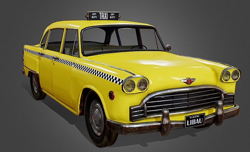 1950 s American Taxi Classic Car Antique Car Vintage Car 3d model