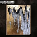 Abstract Art Painting With Gold Blue Textured Surface And Gold Frame