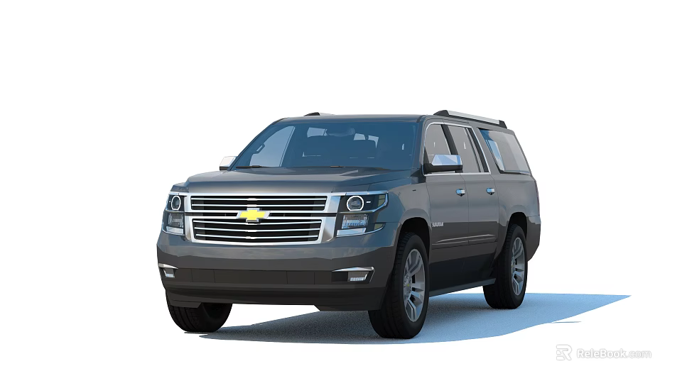 Gray Chevrolet Full Size SUV With Modern Front Grille Design And Sleek Headlights 3d model 