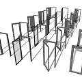 Modern Swing Doors With Metal Frames And Glass Panels For Interior Design