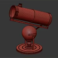 Commercial Vintage Telescope With Rustic Brass Barrel Spherical Base Wooden Platform And Metal Stand