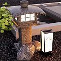 New Chinese Style Stone Lantern Lawn Lamp 3d model