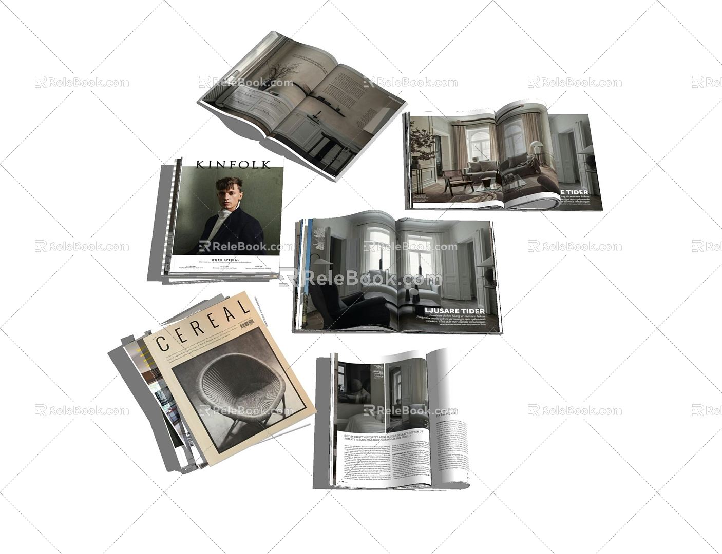 Modern Book Book Book Fold Book Fold Book Newspaper 3d model