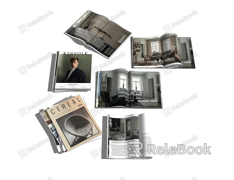 Modern Book Book Book Fold Book Fold Book Newspaper model