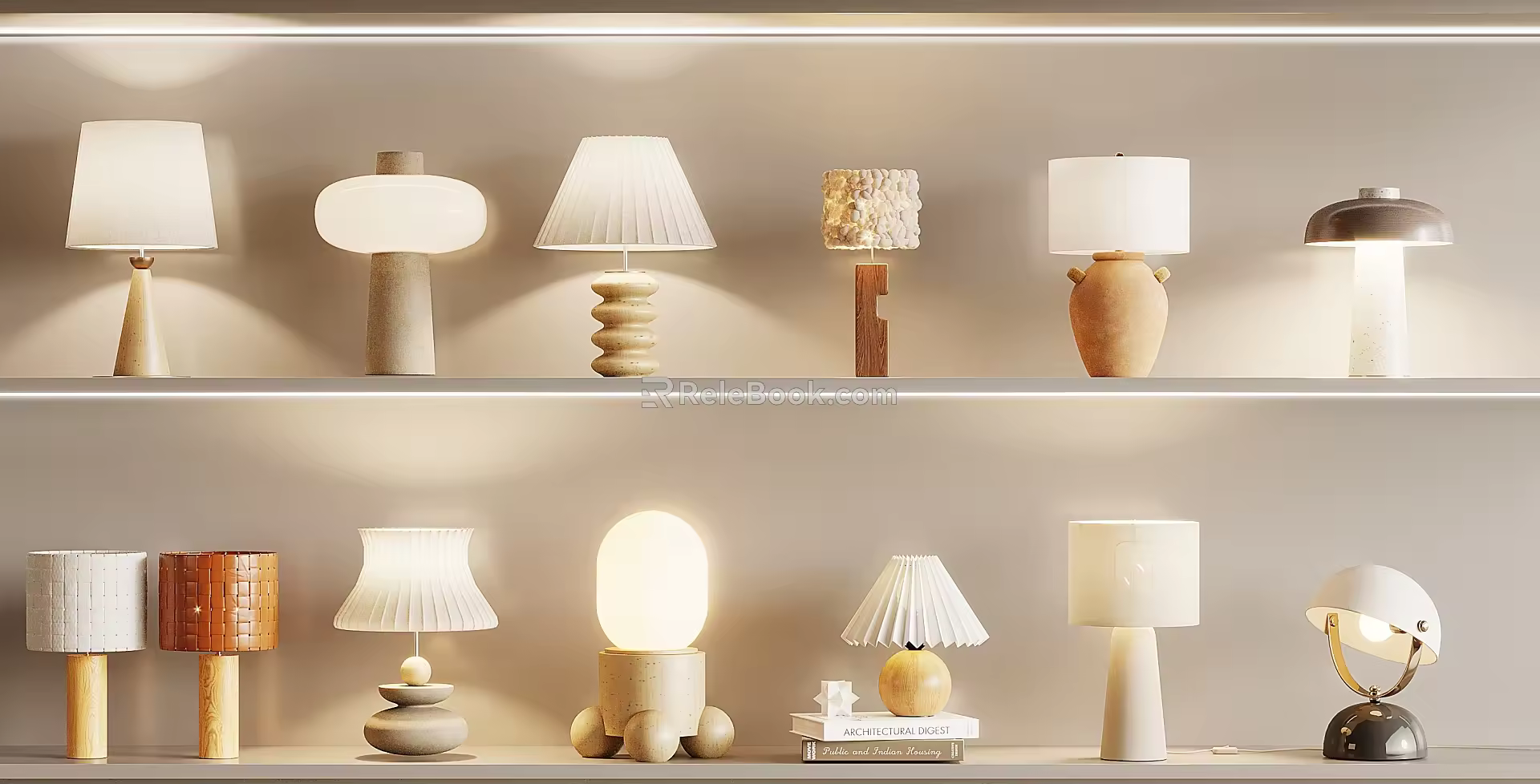 modern table lamp cream table lamp 3d model