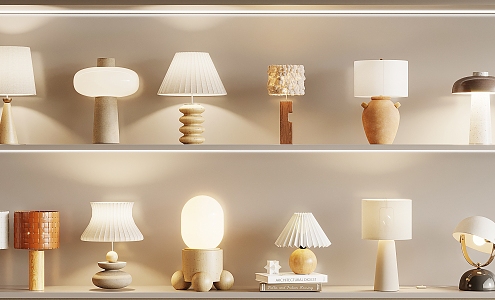 modern table lamp cream table lamp 3d model