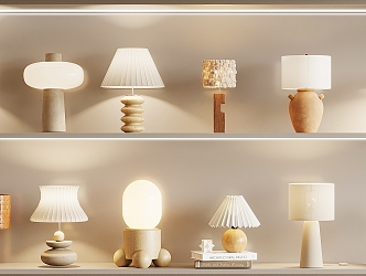 modern table lamp cream table lamp 3d model