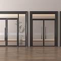 Modern glass single door glass double door entry door sliding door office glass door 3d model