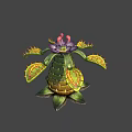 Unique Exotic Plant Featuring Purple Flower Green Spiky Leaves and Scaly Stem