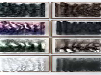 Framed Wall Decor Pieces With Wavy Texture In Various Colors For Modern Interiors 3d model
