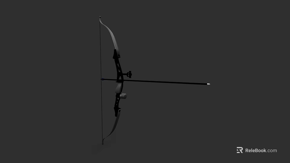 Modern Compound Bow Weapon With Bowstring Adjustable Grip And Metal Components 3d model 