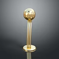 Elegant Gold Floor Lamp With Spherical Shade And Column Base Design 3d model