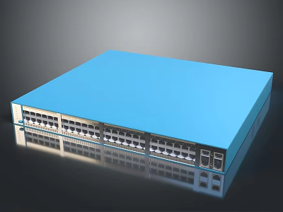 Modern Blue Television With Multiple Connectivity Ports And Sleek Reflective Surface Design 3d model