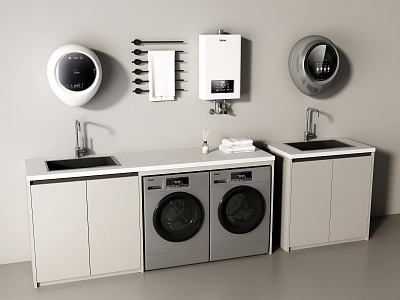 Laundry Trough Washing Machine Laundry Pool Water Heater Wall Mounted Washing Machine Mini Washing Machine Laundry Desk 3d model