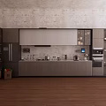 Modern Kitchen Interior With Wall And Base Cabinets Countertop And Storage 3d model