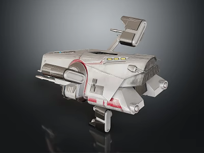 Advanced Spacecraft 3D Model With Gray Red Design for Cosmic Exploration Missions 3d model