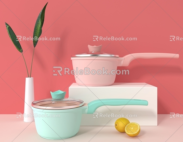 Small milk pot kitchen 3d model