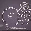 Creative Neon Lamp With Smiley Face And Heart Speech Bubble Decorative Design 3d model