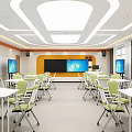 modern classroom 3d model