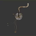 Vintage Industrial Lighting Combination With Metal Stand Glass Shade And Decorative Wires