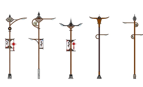 Minority street lamp elements 3d model