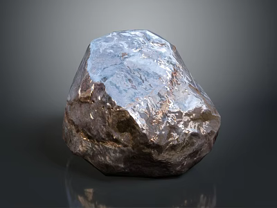 Natural Raw Stone Block With Brown Surface Texture For Decorative Interior Use 3d model