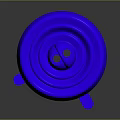 Blue Circular Base Weapon With Layered Ring Structure Top Protrusion And Three Legs