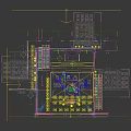 Modern Exhibition Hall With Ceiling Butterfly Decorations Large Screen Silver Car And Sculpture
