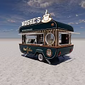 MOSHE'S Stylish Coffee Cart With Open Counter And The Real Coffee Sign
