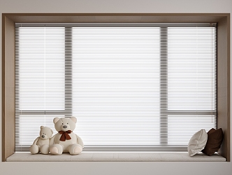 Venetian blinds Bay Window Curtain Shangri-La Curtain Honeycomb Curtain Cushion Decoration 3d model