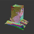 Ancient Stone Tower Model With Detailed Base And Green Grass