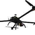 Smart Machine Drone Quadcopter with Black Frame and Rotating Propellers 3d model