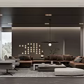 Modern Living Room Interior Design With Sofa Coffee Table Rug And Pendant Light