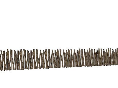 Rustic Woven Stick Fence For Garden 3d model