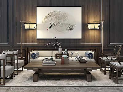 Sofa coffee table combination 3d model
