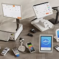 Smart Retail Machines Featuring POS Terminals Tablets Scanners And Mobile Payment Devices 3d model