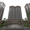 Residential landscape of new Chinese residential area 3d model