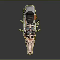 Unique Crocodile Head Shaped Motorcycle With Mechanical And Decorative Elements 3d model