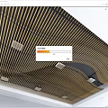 Black And Gold Striped Ceiling Design With Recessed Lights And Vent