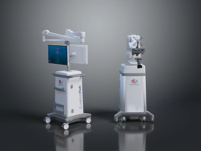 Mobile MEDX Medical Equipment With Display Screen And Mechanical Arm Design 3d model