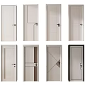 Modern Flush Doors In Various Designs With Neutral Tones And Handle Styles 3d model