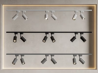 Modern Track Downlights And Spotlights With Stylish Design For Interior Lighting 3d model